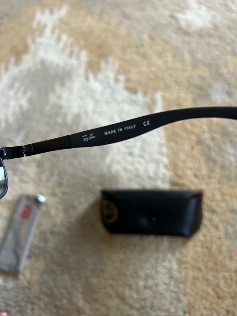 RAY-BAN Italy RB3254 Black Matte Sleek Sport Metal Wrap Sunglasses Men’s EUC!